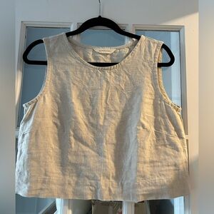 Elizabeth Suzann Petra Crop tank top small linen flax